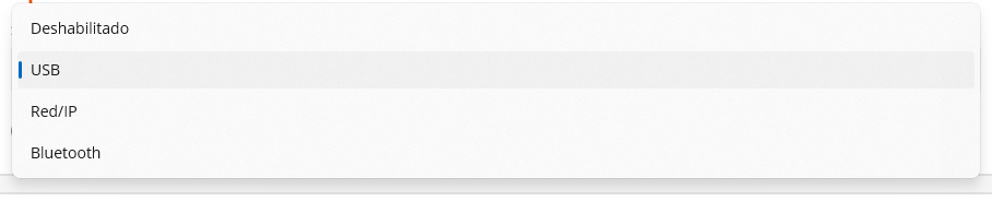 Opciones de tipo de impresora